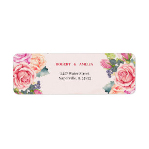 Elegant Rose Flower Return Address