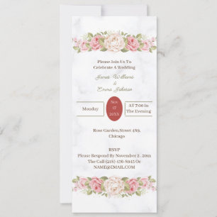 Elegant Rose Flowers Customized Invitation