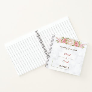 Elegant Rose Flowers Personalized Wedding Notebook