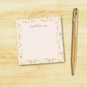 Elegant Rose Garden Hand-Illustrated Vintage Boho Post-it Notes