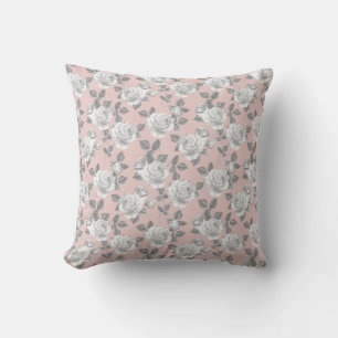 Elegant Rose Garden in Pink Throw Pillow