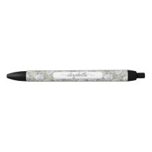 Elegant Rose Garden Sage Green Pen