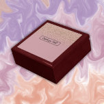 Elegant Rose Glitter Monogram Name | Gift Box<br><div class="desc">Personalize with your own name. This Wooden Jewellery Keepsake Box makes a statement with elegant rose glitter on a rose pink background. Perfect for home and office use.</div>