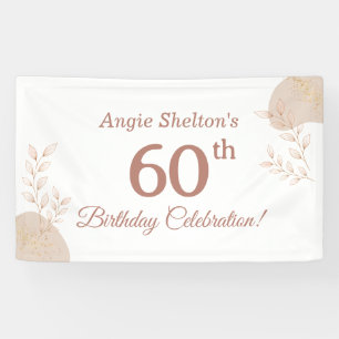 Elegant Rose Gold 60th Birthday Celebration Banner