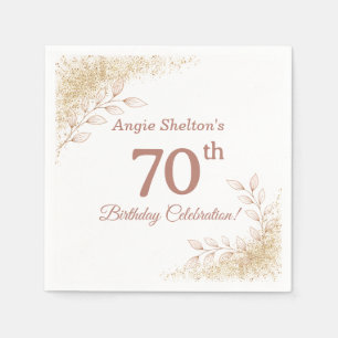 Elegant Rose Gold 70th Birthday Celebration  Napkin