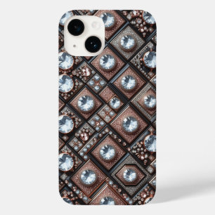 Elegant Rose Gold and Diamond Mosaic Luxury Geomet Case-Mate iPhone 14 Case