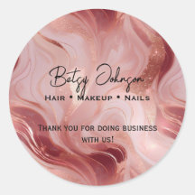 Elegant Rose Gold and Glitter Marbled Thank You