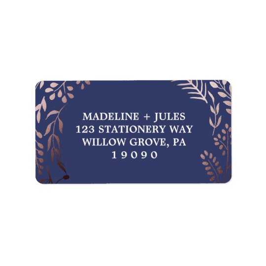 Elegant Rose Gold and Navy | Leafy Frame Wedding