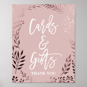 Elegant Rose Gold and Pink Cards & Gifts Sign