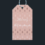 Elegant rose gold and pink Christmas tree pattern Gift Tags<br><div class="desc">Modern and girly faux rose gold Christmas pattern.</div>