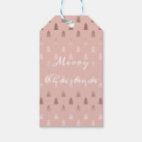 Elegant rose gold and pink Christmas tree pattern