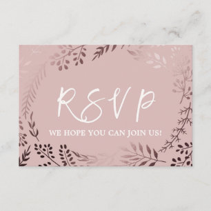 Elegant Rose Gold and Pink Song Request RSVP Invitation