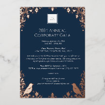 Elegant Rose Gold Bird & Floral Corporate Event