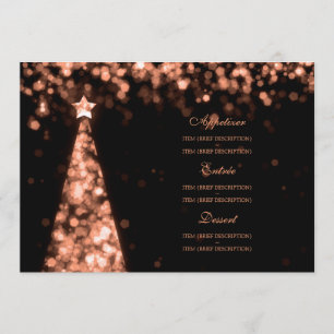 Elegant Rose Gold Black Christmas Wedding Menu