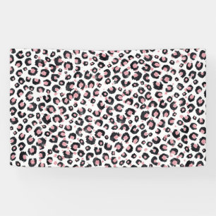 Elegant Rose Gold Black Leopard Animal Print Banner