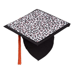 Elegant Rose Gold Black Leopard Animal Print Graduation Cap Topper