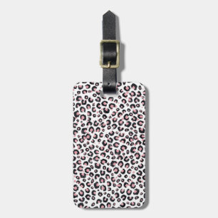 Elegant Rose Gold Black Leopard Pattern Luggage Tag