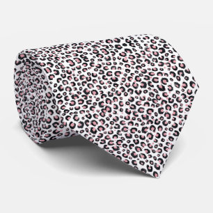 Elegant Rose Gold Black Leopard Pattern Tie