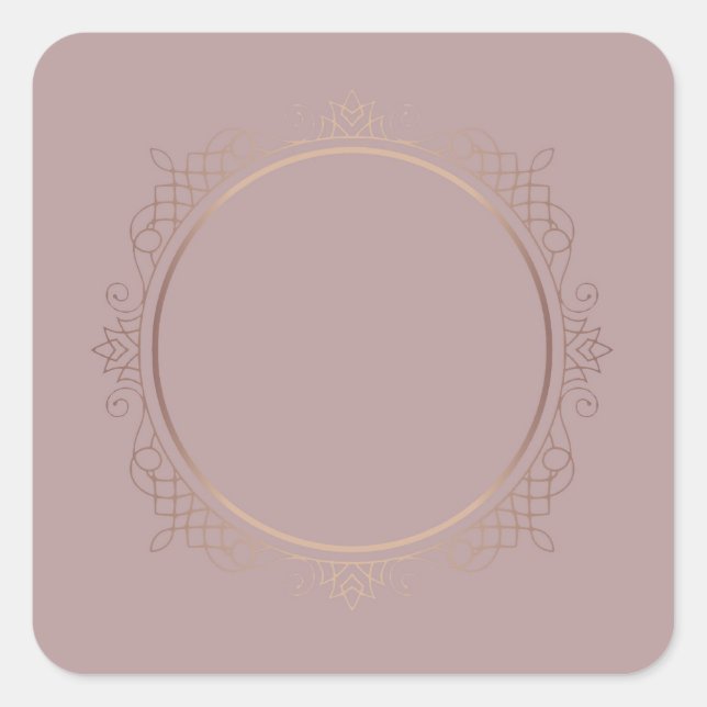 Elegant Rose Gold Blank Template Add Your Text Square Sticker (Front)
