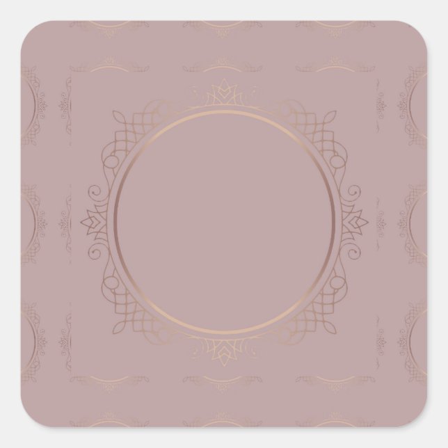 Elegant Rose Gold Blank Template Add Your Text Square Sticker (Front)