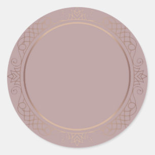 Elegant Rose Gold Blank Template Trendy Modern Classic Round Sticker