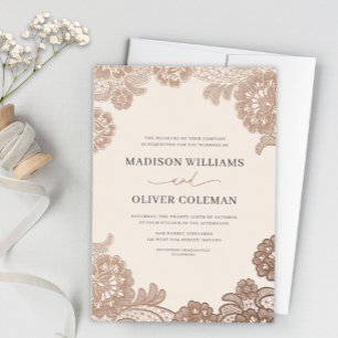 Elegant Rose Gold + Blush Pink Lace Wedding Real