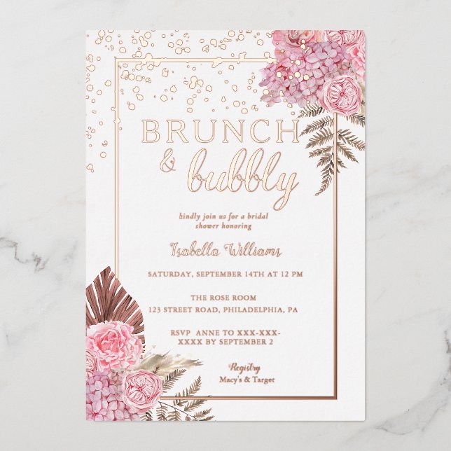 Elegant Rose Gold Boho Bridal Shower (Front)