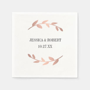 Elegant Rose Gold Branch Personalized Napkins