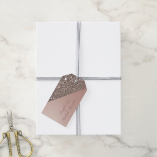 Elegant Rose Gold Bridal Shower Gift Tags