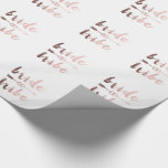 elegant rose gold bride tribe arrow wedding rings wrapping paper<br><div class="desc">Modern and stylish faux rose gold "bride tribe" text,  arrow and wedding rings. You may customize the product by choosing the background colour.</div>