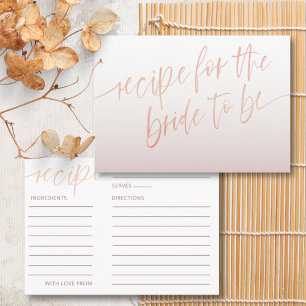 Elegant Rose Gold Calligraphy Bridal Shower  Enclosure Card