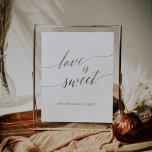 Elegant Rose Gold Calligraphy Love is Sweet Sign<br><div class="desc">This elegant rose gold calligraphy "love is sweet" sign is perfect for a simple wedding. The blush pink design features a minimalist poster decorated with romantic and whimsical faux rose gold foil typography. Please Note: This design does not feature real rose gold foil. It is a high quality graphic made...</div>