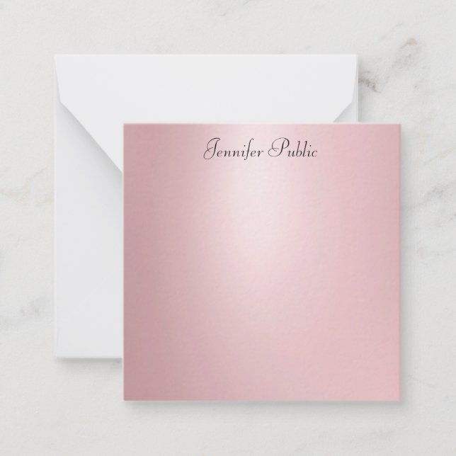 Élégant Rose Gold Calligraphy Script Modèle (Devant)