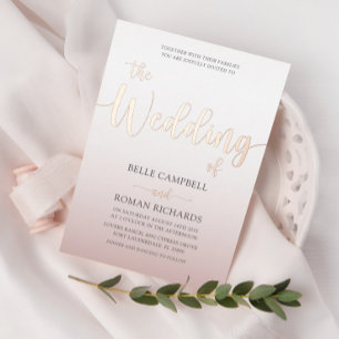  Elegant Rose Gold Calligraphy Script Wedding