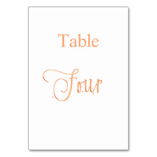 Elegant rose gold calligraphy table four 4 number