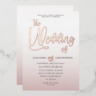 Elegant Rose Gold Calligraphy The Wedding Of 