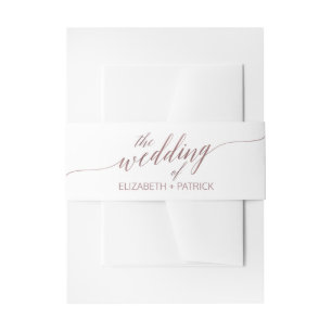 Elegant Rose Gold Calligraphy Wedding Belly Band Invitation Belly Band