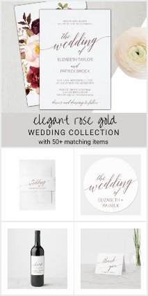 Elegant Rose Gold Calligraphy Wedding Collection