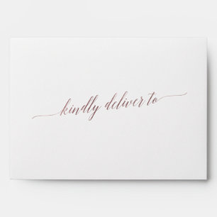 Elegant Rose Gold Calligraphy Wedding Invitation Envelope