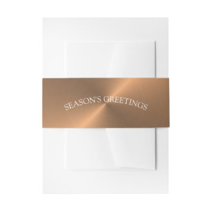 Elegant Rose Gold Christmas Invitation Belly Band