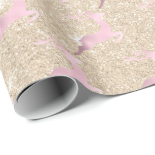Elegant rose gold Christmas reindeer pattern Wrapping Paper