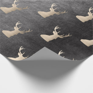 Elegant rose gold Christmas reindeer pattern Wrapping Paper