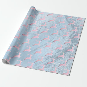 Elegant rose gold Christmas reindeer pattern Wrapping Paper