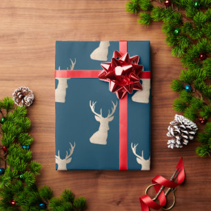 Elegant rose gold Christmas reindeer pattern Wrapping Paper