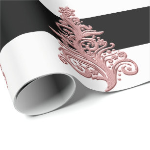Elegant Rose Gold Christmas Tree pattern Wrapping Paper