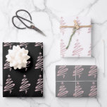 Elegant rose gold Christmas tree pattern    Wrapping Paper Sheet<br><div class="desc">Modern faux rose gold glitter Christmas tree pattern.</div>
