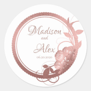 Elegant Rose Gold Classic Round Sticker