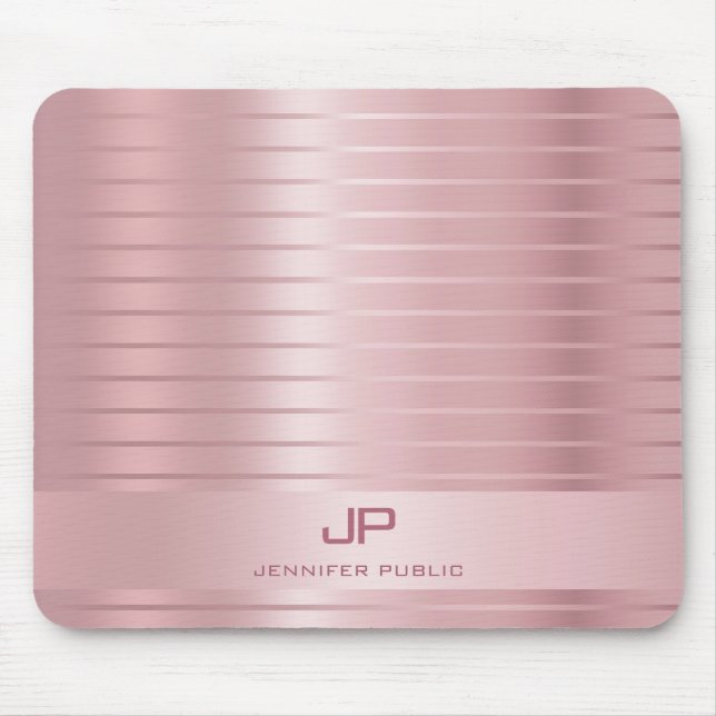 Elegant Rose Gold Colour Modern Template Mouse Pad (Front)