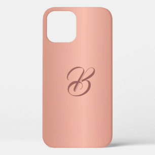 Elegant Rose Gold Colour Monogrammed iPhone Case