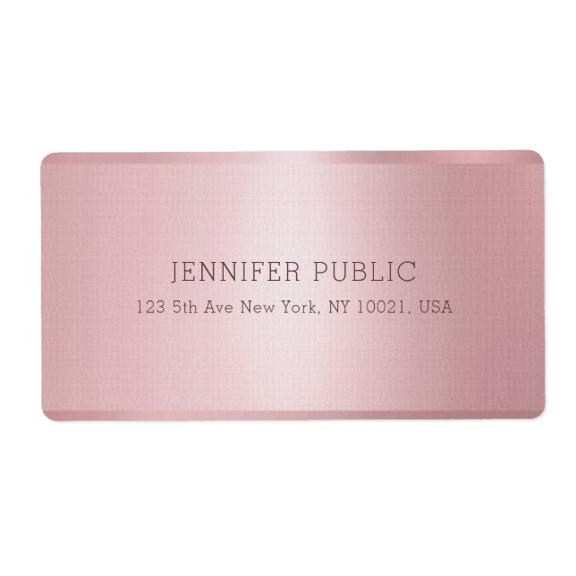 Elegant Rose Gold Colour Personalized Template (Front)